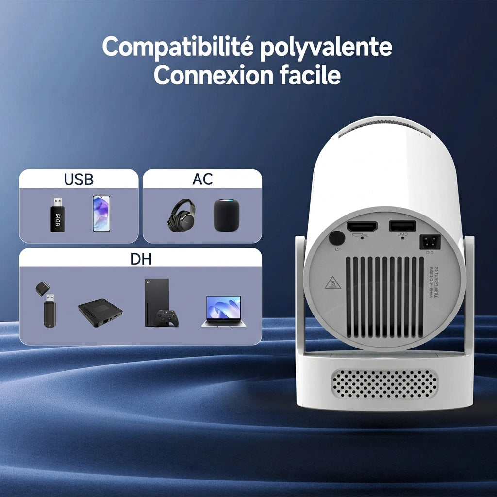 Vidéoprojecteur compatible 4K – Wi-Fi et Bluetooth