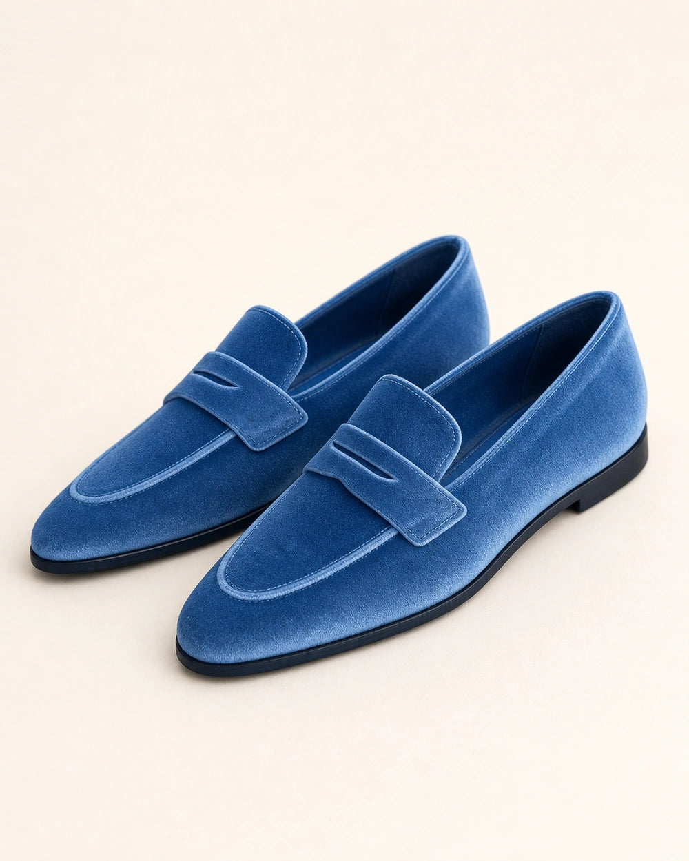 Mocassins femme bleus à bride ton sur ton — image du produit 9