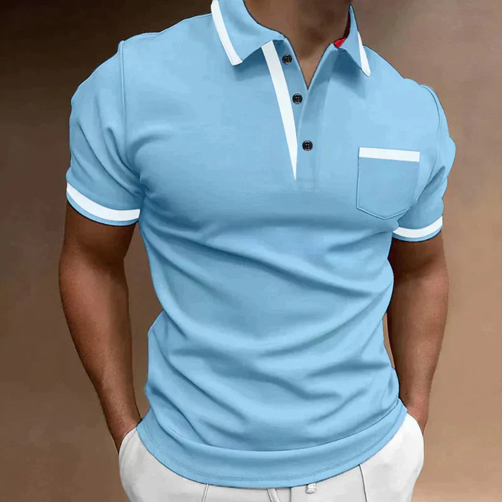 Momount herrepoloshirt – kontrastkanter og brystlomme i klassisk look