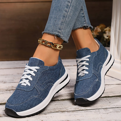 Paloma platform sneakers – Damesneakers i canvas med snørebånd
