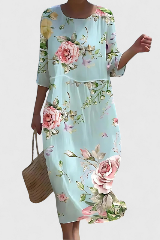 Esperanza | Robe Midi Fleurie Col Rond