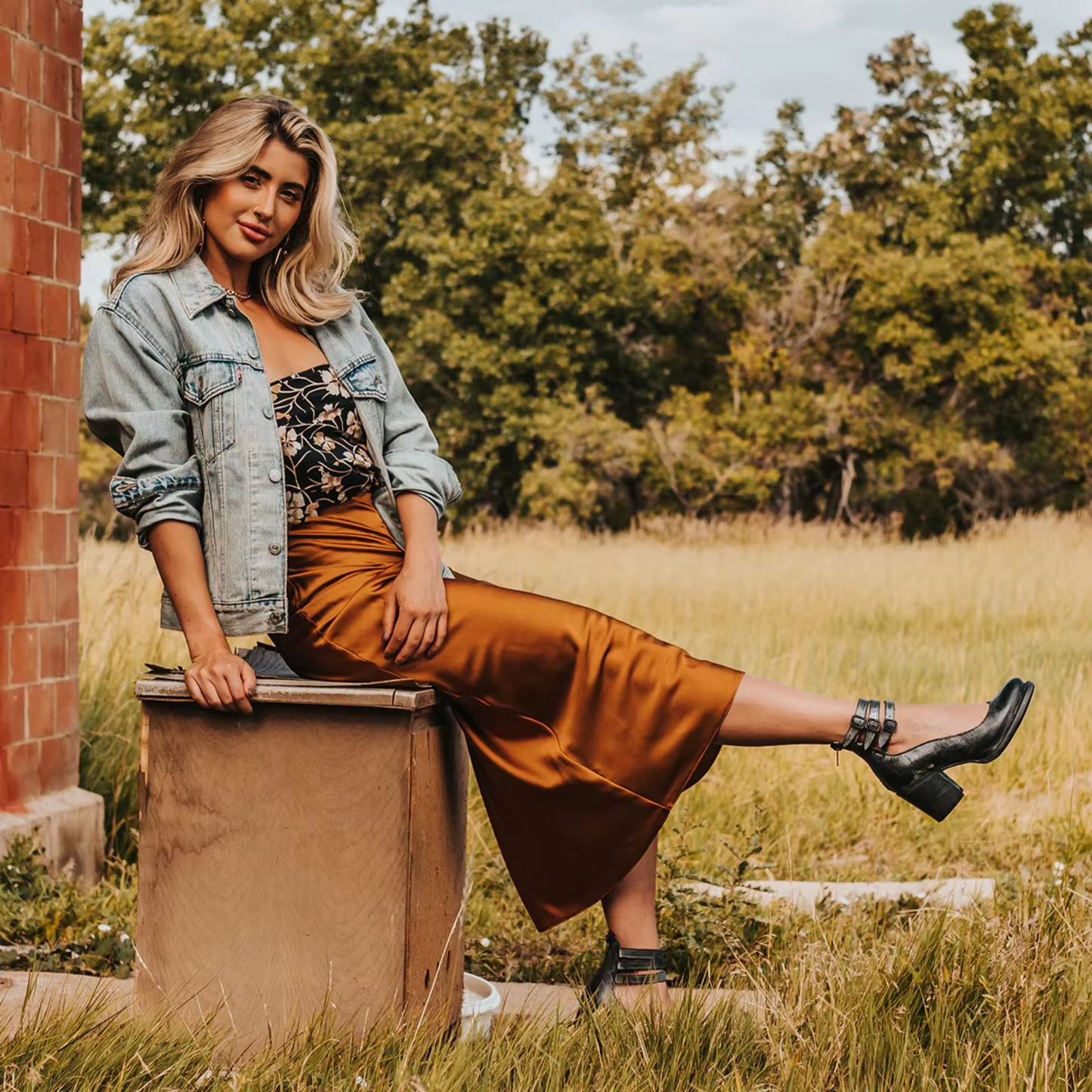 Evadne | Western Buckle Leather Block Heel Boots