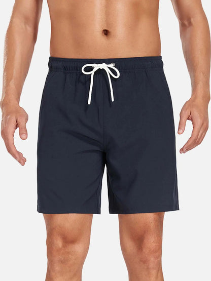 Momount Men Swim Shorts – Drawstring Quick Dry Summer Beach Elastic