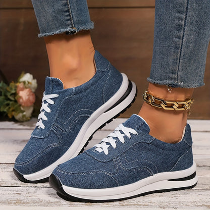 Paloma platform sneakers – Damesneakers i canvas med snørebånd