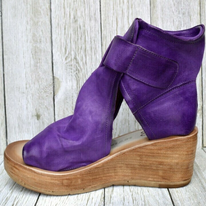 Cordova | Suede Buckle Platform Wedge Sandals