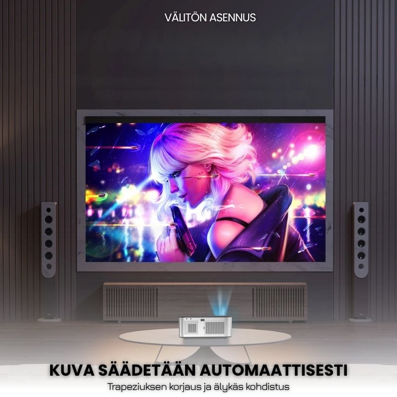 Projecteur Intelligent Full HD – 1100 ANSI Lumens, Android 9.0, Auto Focus, Wi-Fi 5G, Bluetooth 5.1