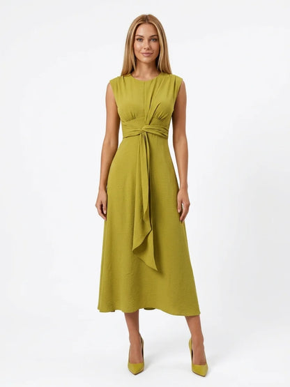 Alejandra Refined Dress | Subtle Elegance, Everyday Polish - Yellow - front