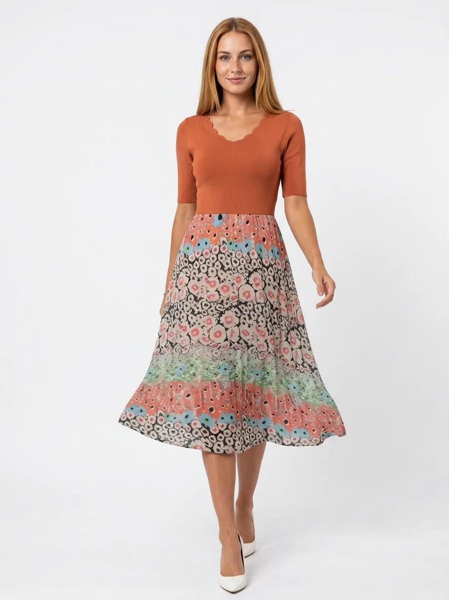 Estrella Blazer & Midi Dress Set | Summer Polish, Two-Piece - Brown - front