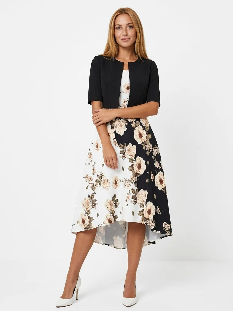 Estrella Blazer & Midi Dress Set | Summer Polish, Two-Piece - Apricot - front