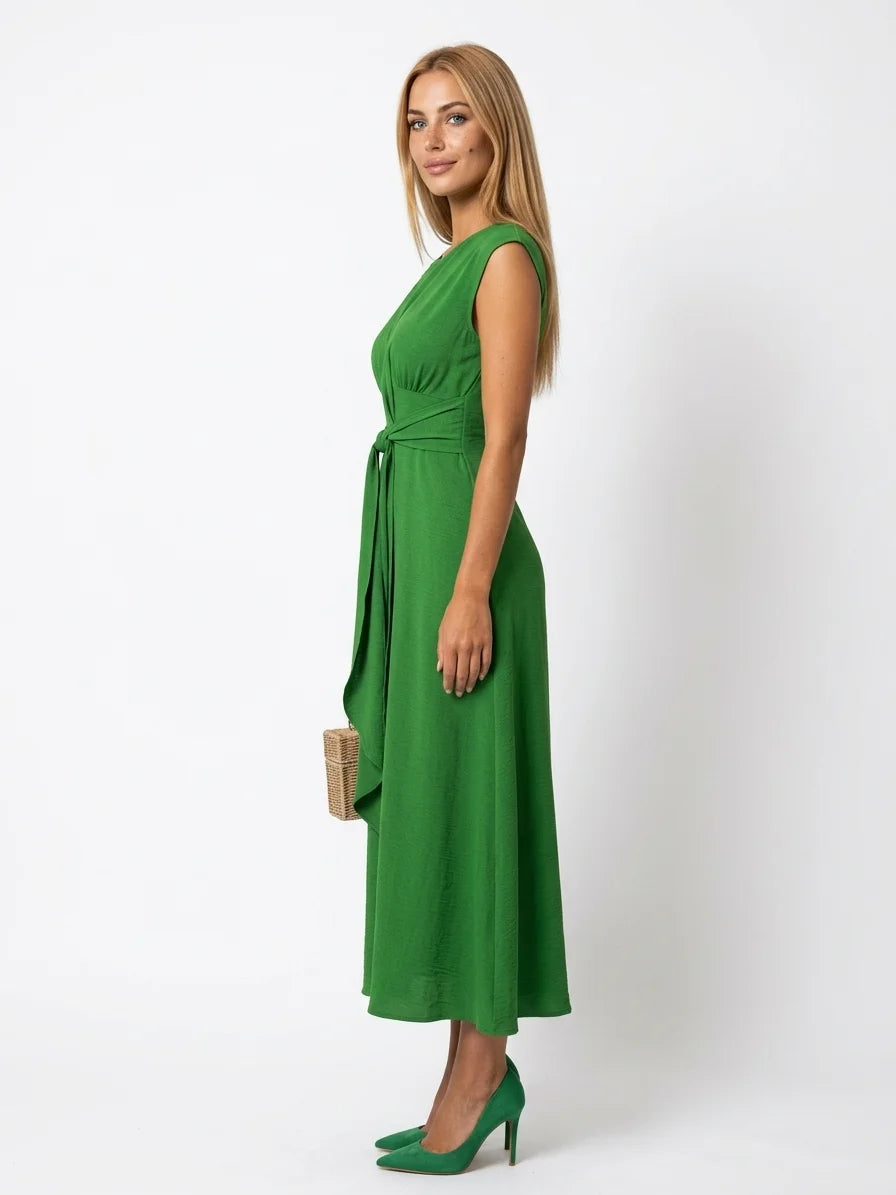 Alejandra Refined Dress | Subtle Elegance, Everyday Polish - Green - side