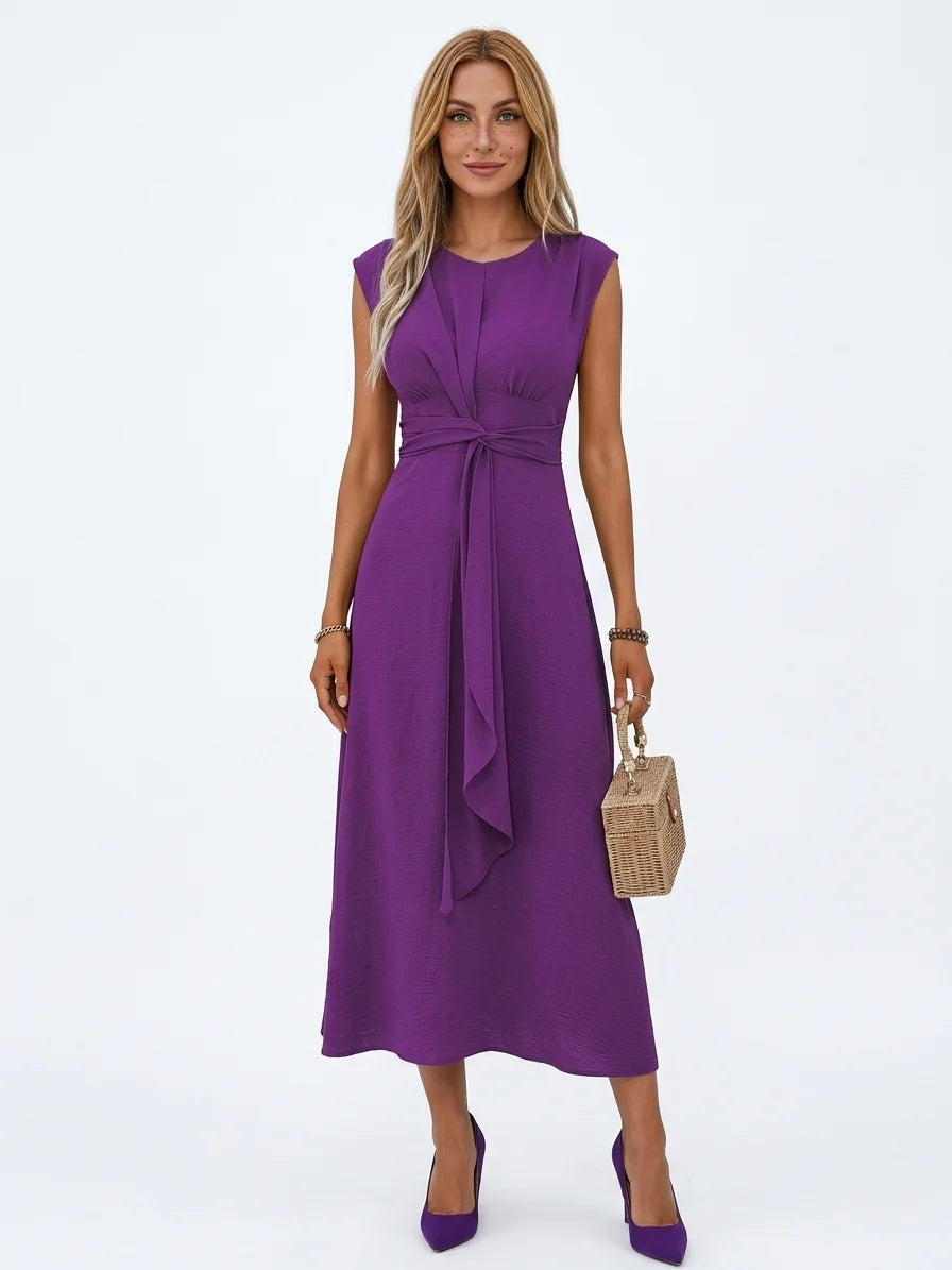 Alejandra Refined Dress | Subtle Elegance, Everyday Polish - Purple - front
