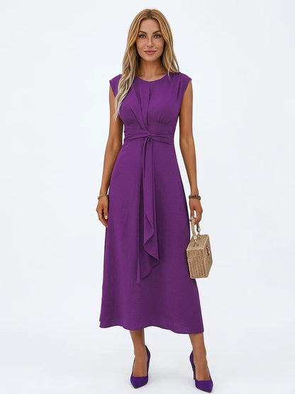 Alejandra Refined Dress | Subtle Elegance, Everyday Polish - Purple - front