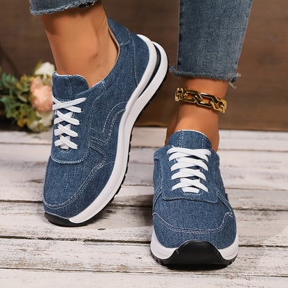 Paloma platform sneakers – Damesneakers i canvas med snørebånd