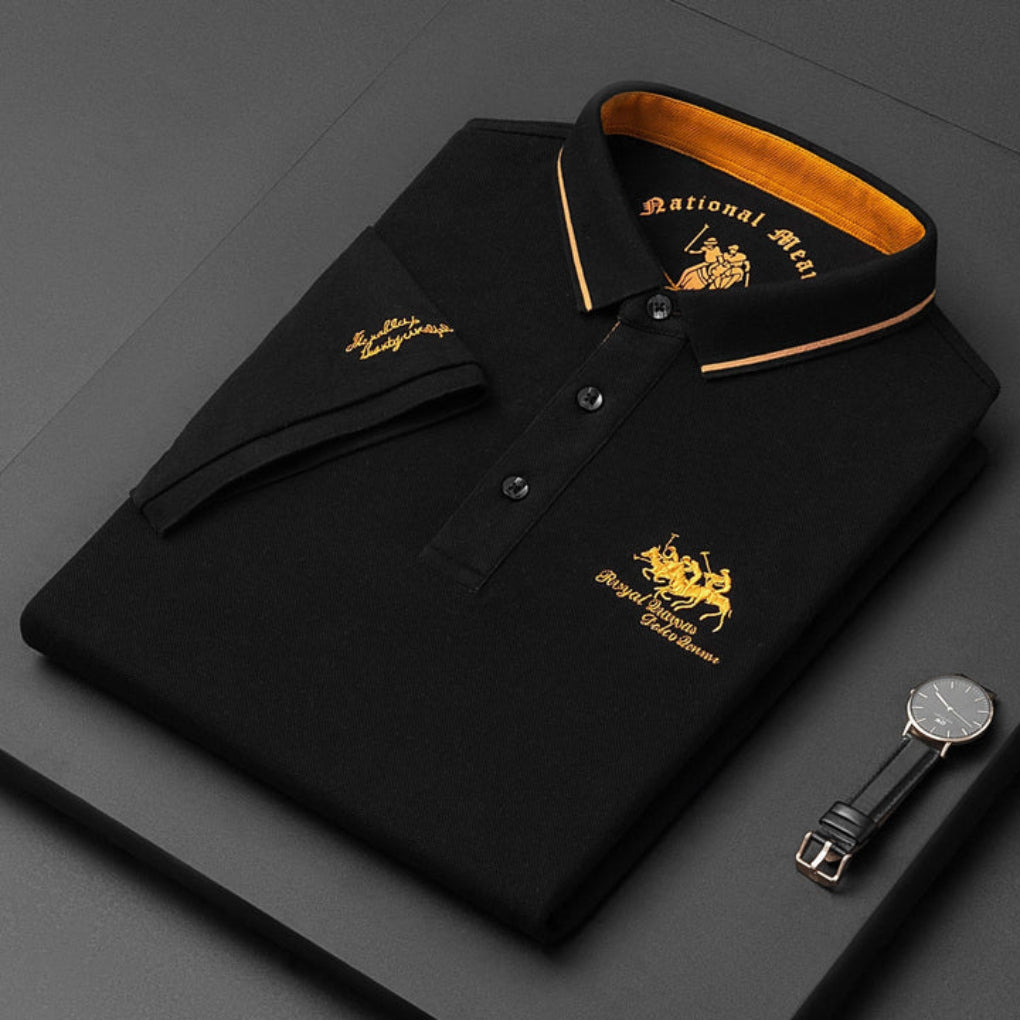 Momount langærmet herrepoloshirt – broderet logo med premium klassisk look