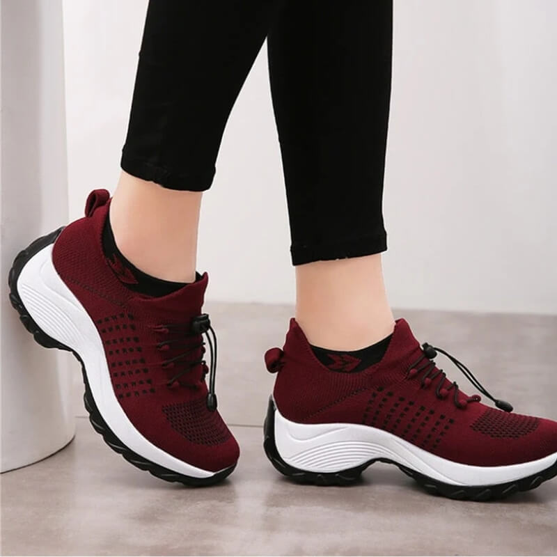 Celestine | Comfort Knit Elastic Platform Sneakers
