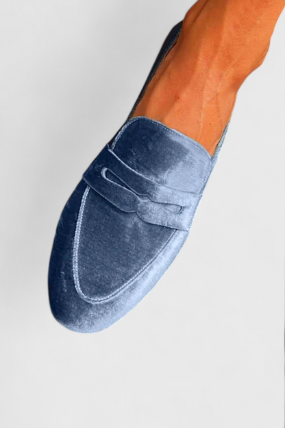 Mocassins en velours femme Momount – penny bride à enfiler bout rond plush doux