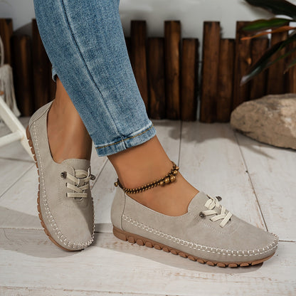 Mocassins femme Momount – suédine hand-stitched à enfiler élastique confort
