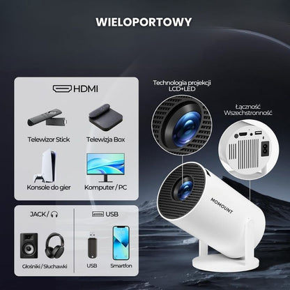 Vidéoprojecteur avec prise en charge 4K - Wi-Fi et Bluetooth