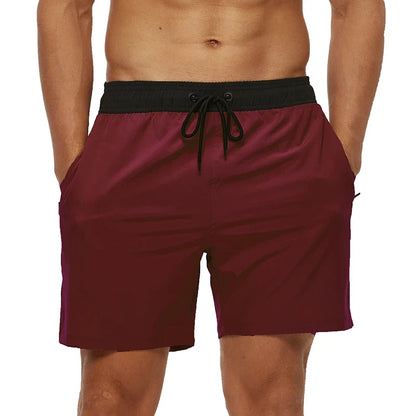 Momount Men Swim Shorts – Elastic Waist Mesh Liner Drawstring Pocket