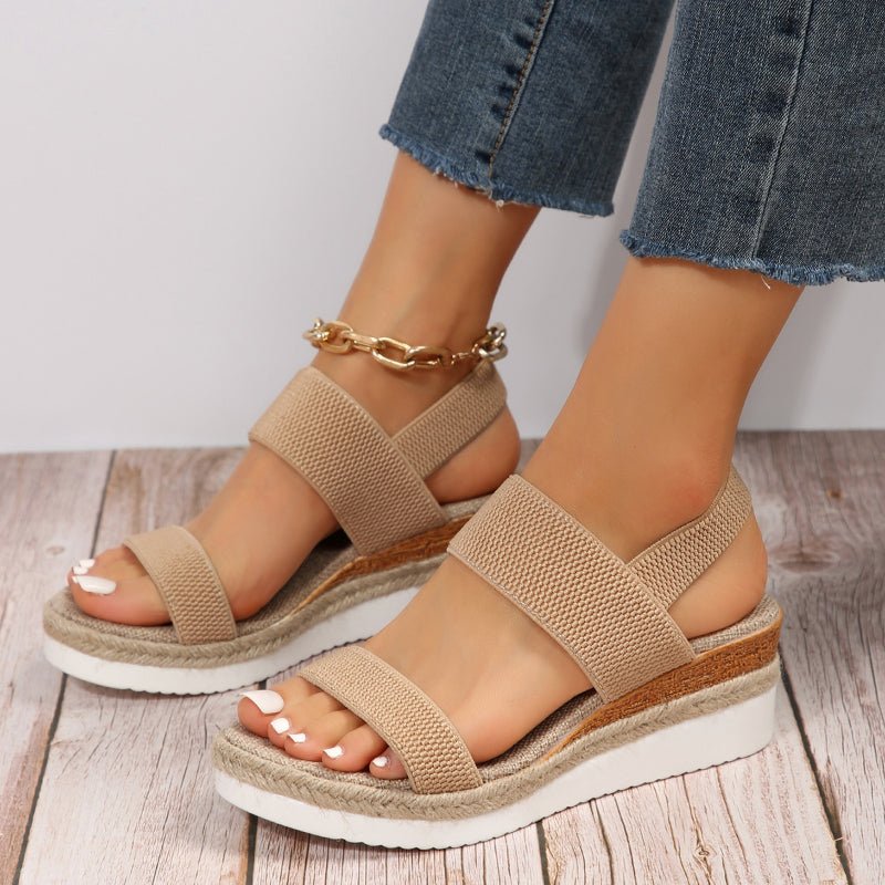 Momount Women Sport Sandals – Wide Elastic Strap Platform Open Toe Walking