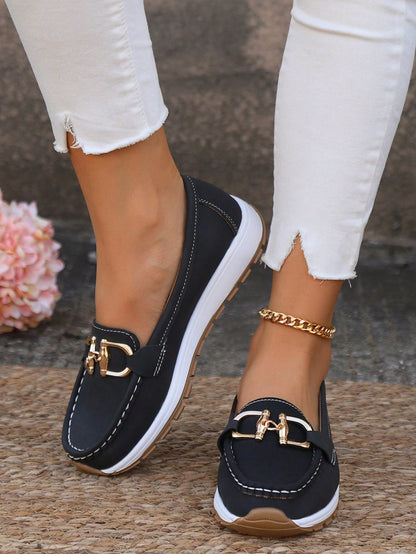 Mocassins en suédine femme Momount – doré horsebit plateforme à enfiler confort