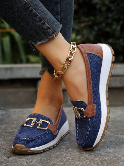 Mocassins en suédine femme Momount – doré horsebit plateforme à enfiler confort