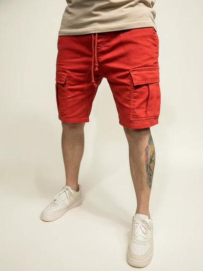 Momount Men Cargo Shorts – Drawstring Slim Fit Flap Pocket Cotton Casual