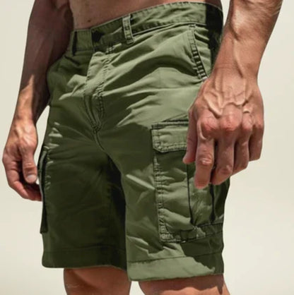 Momount Men Cargo Shorts – Slim Fit Button Closure Flap Pocket Cotton