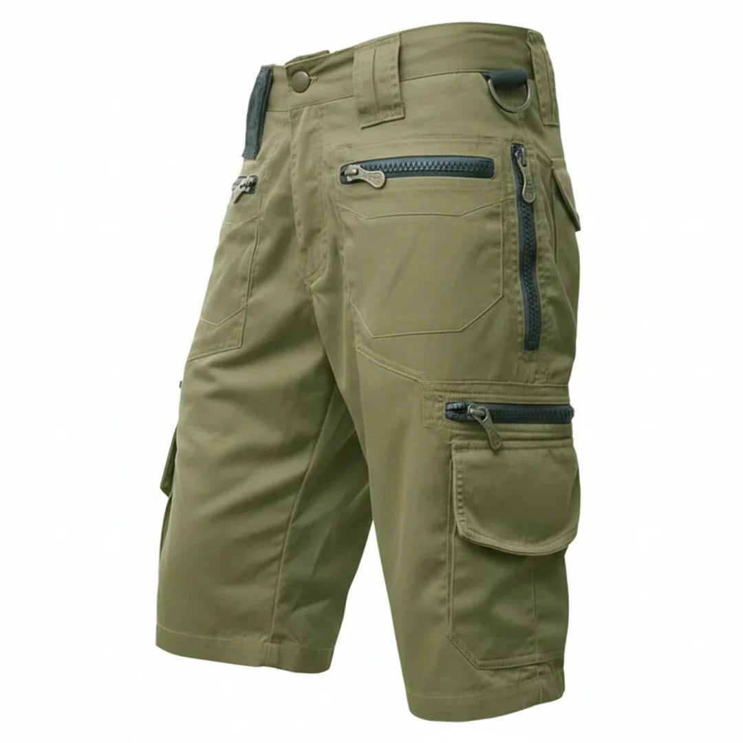 Taktiske herrecargoshorts – Multi-lommer, D-ring og knælængde