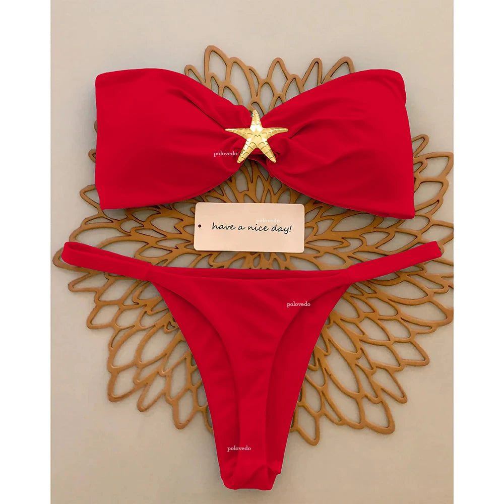 Momount Women Bandeau Bikini Set