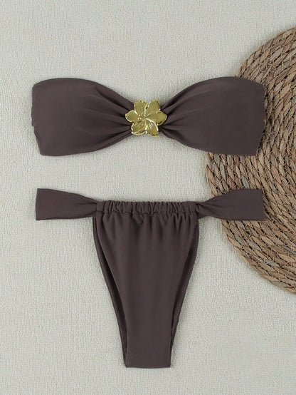 Momount Women Bandeau Bikini Set
