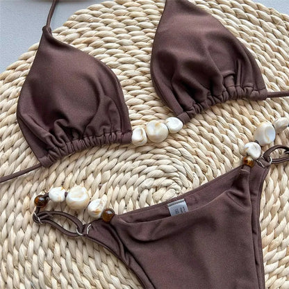 Momount Women Halter Bikini Set