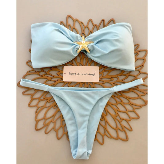 Momount Women Bandeau Bikini Set