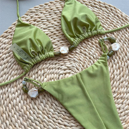 Momount Women Halter Bikini Set