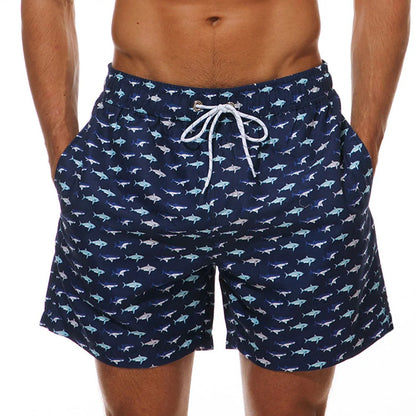 Momount Men Swim Shorts – Kiwi Print Drawstring Quick Dry Mid Length
