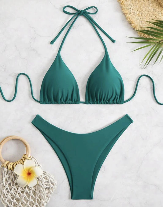 Momount Women Halter Bikini Set