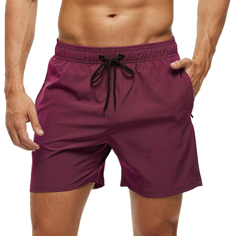 Momount Men Swim Shorts – Elastic Waist Mesh Liner Drawstring Pocket