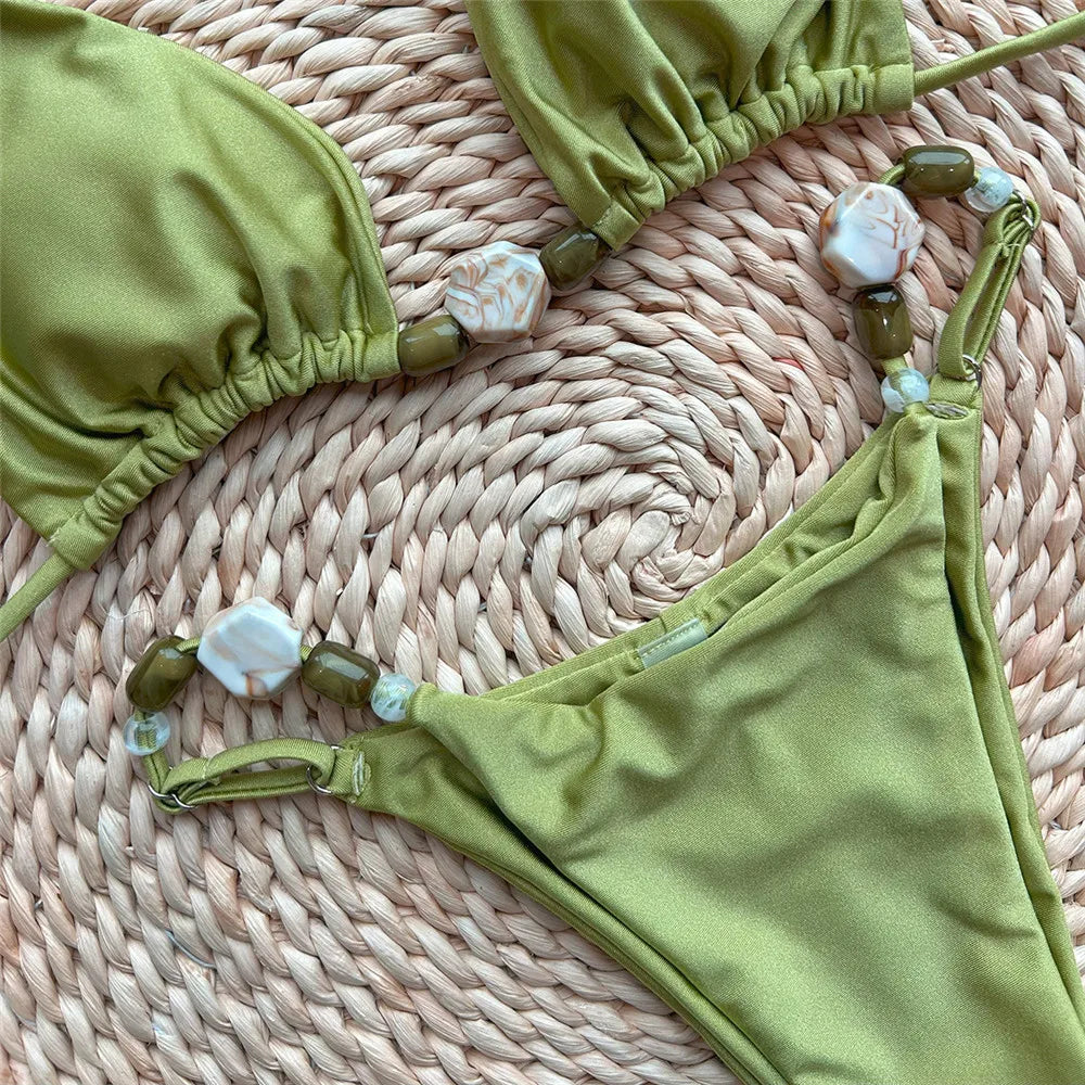 Momount Women Halter Bikini Set