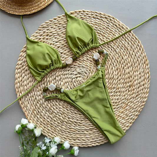 Momount Women Halter Bikini Set