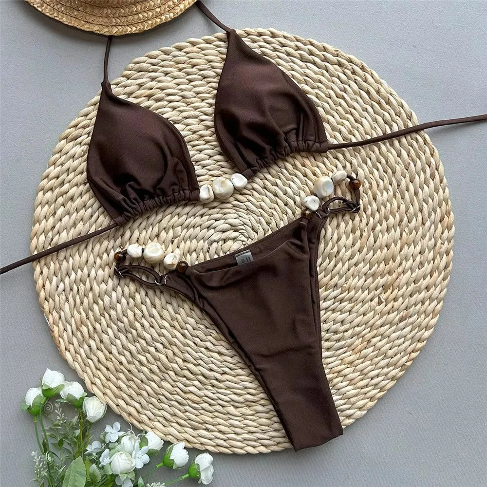 Momount Women Halter Bikini Set