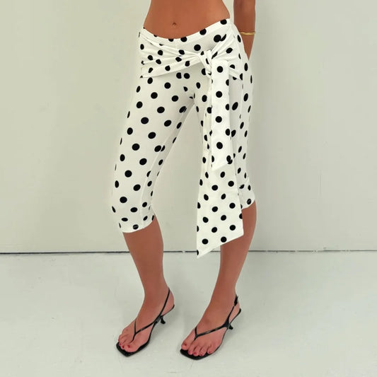 Momount Women Polka Dot Capri Pants
