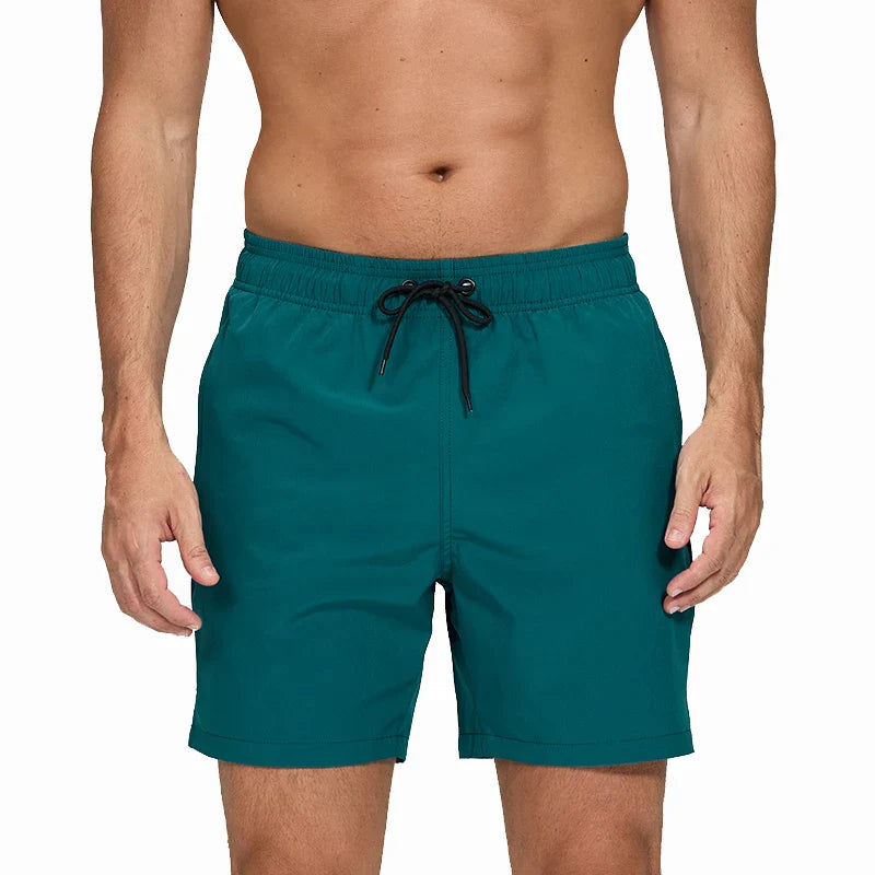 Momount Men Swim Shorts – Elastic Waist Mesh Liner Drawstring Pocket