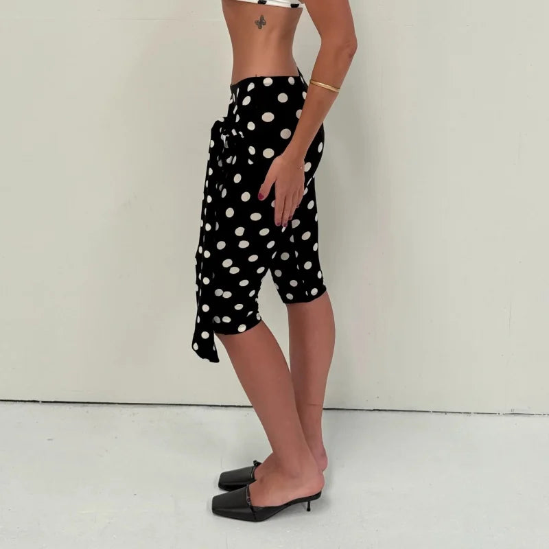 Momount Women Polka Dot Capri Pants