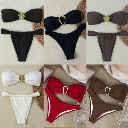 Momount Women Bandeau Bikini Set