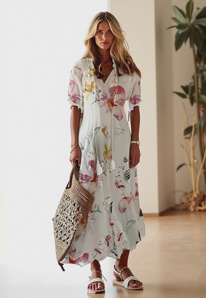 Isadora | Boho Floral Button Down Summer Maxi Dress