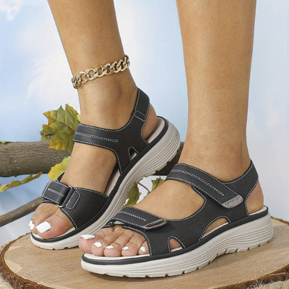 Momount Women Comfort Sandals Velcro Strap Casual Summer Orthopedic Cushioned Support Lightweight Open Toe Walking Design