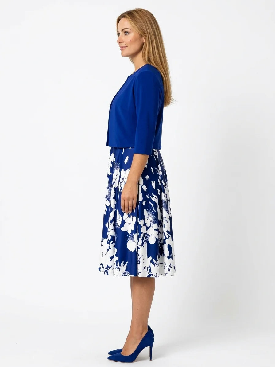 Estrella Blazer & Midi Dress Set | Summer Polish, Two-Piece - Deep Blue - side