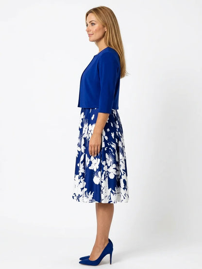 Estrella Blazer & Midi Dress Set | Summer Polish, Two-Piece - Deep Blue - side