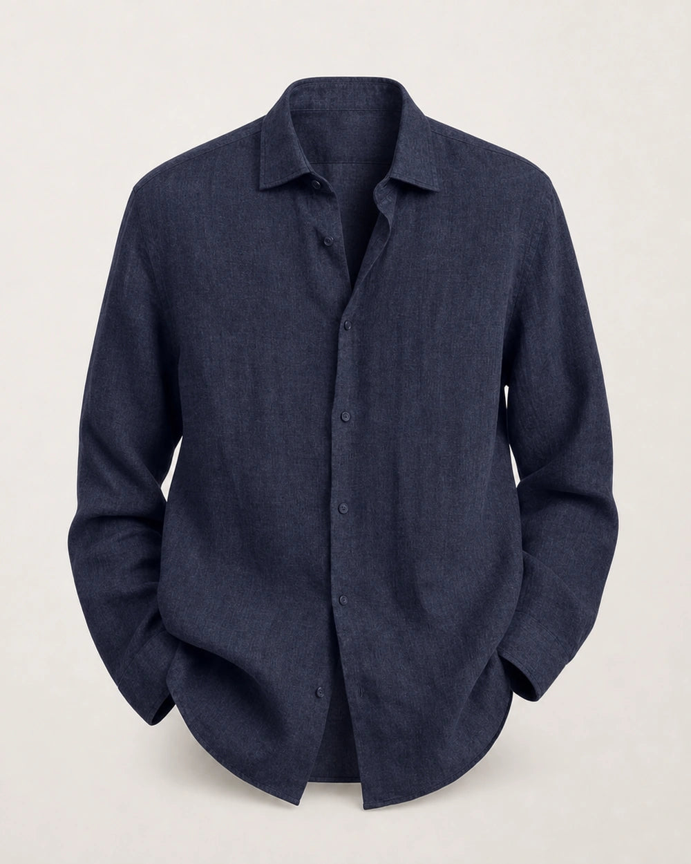 Dark blue linen shirt - product image