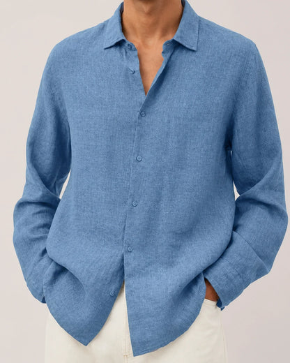 Light blue linen shirt - product image